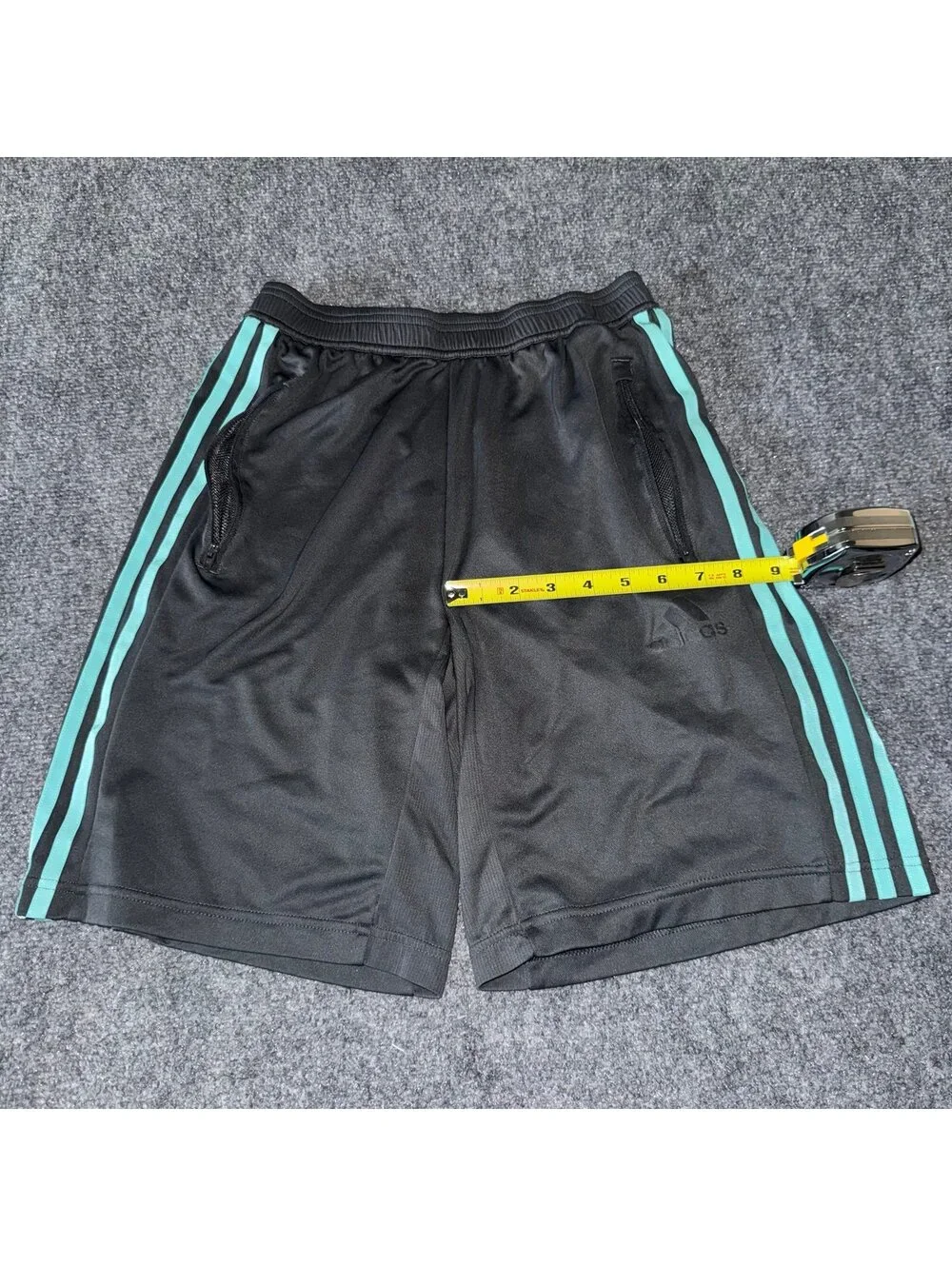 Adidas Teal Stripe Athletic Shorts Mens SM Vtg y2k 90s Rare